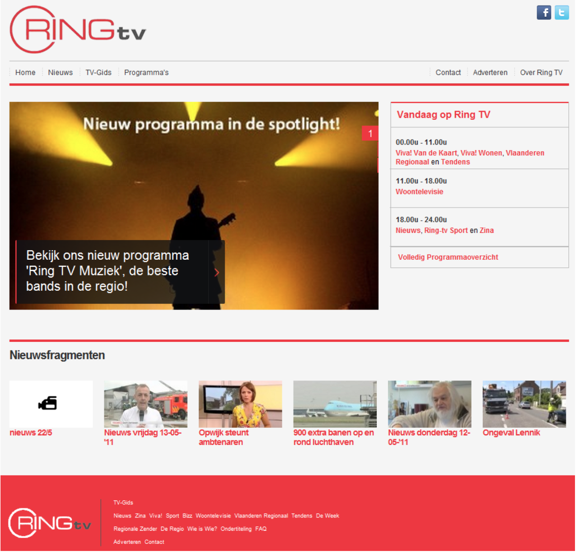 RingTV homepage