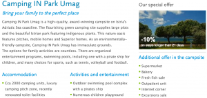 Camping site information