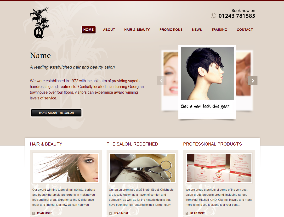 Beauty salon website