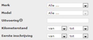 Cars search filters