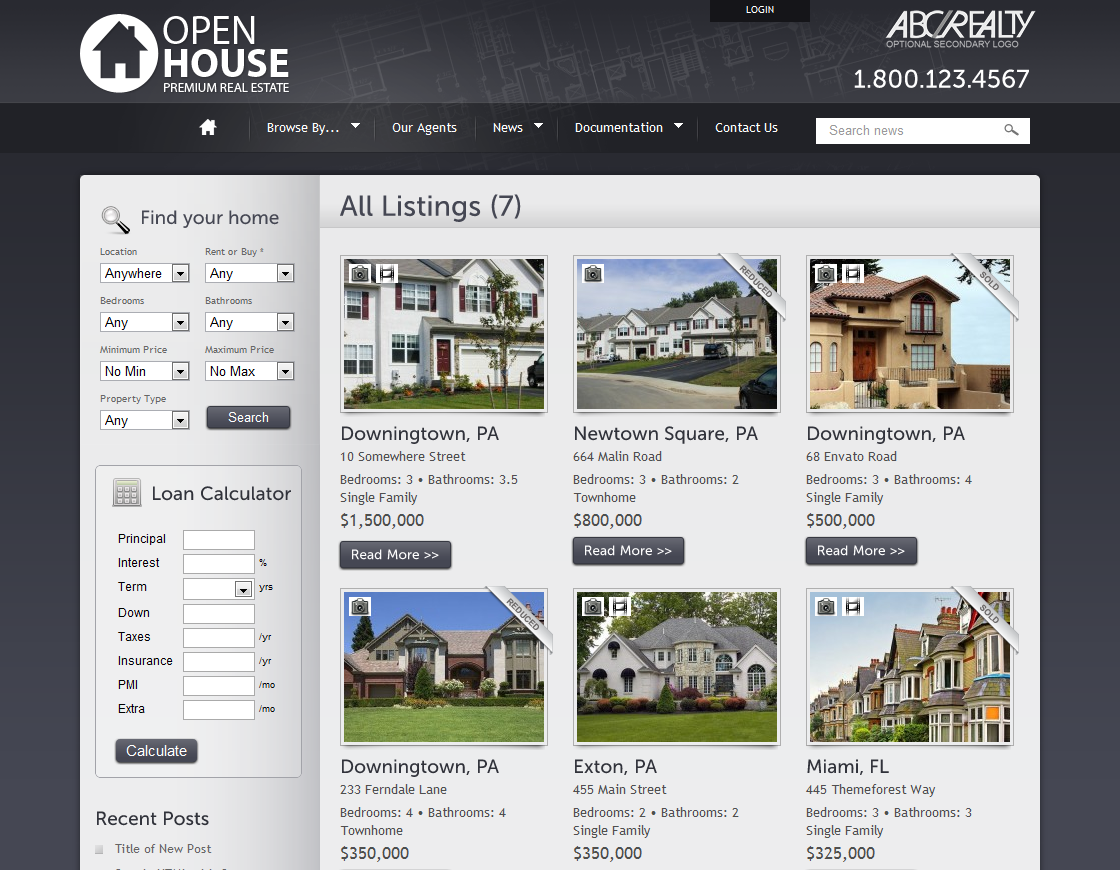 Real estate website