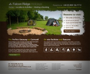 Camping website design