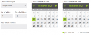 Hotel reservation form