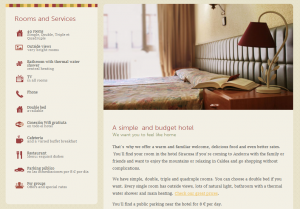 Hotel room webpage