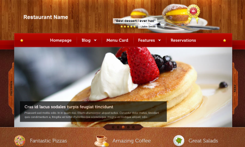 Restaurant website screenshot