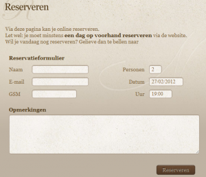 Restaurant reservation
