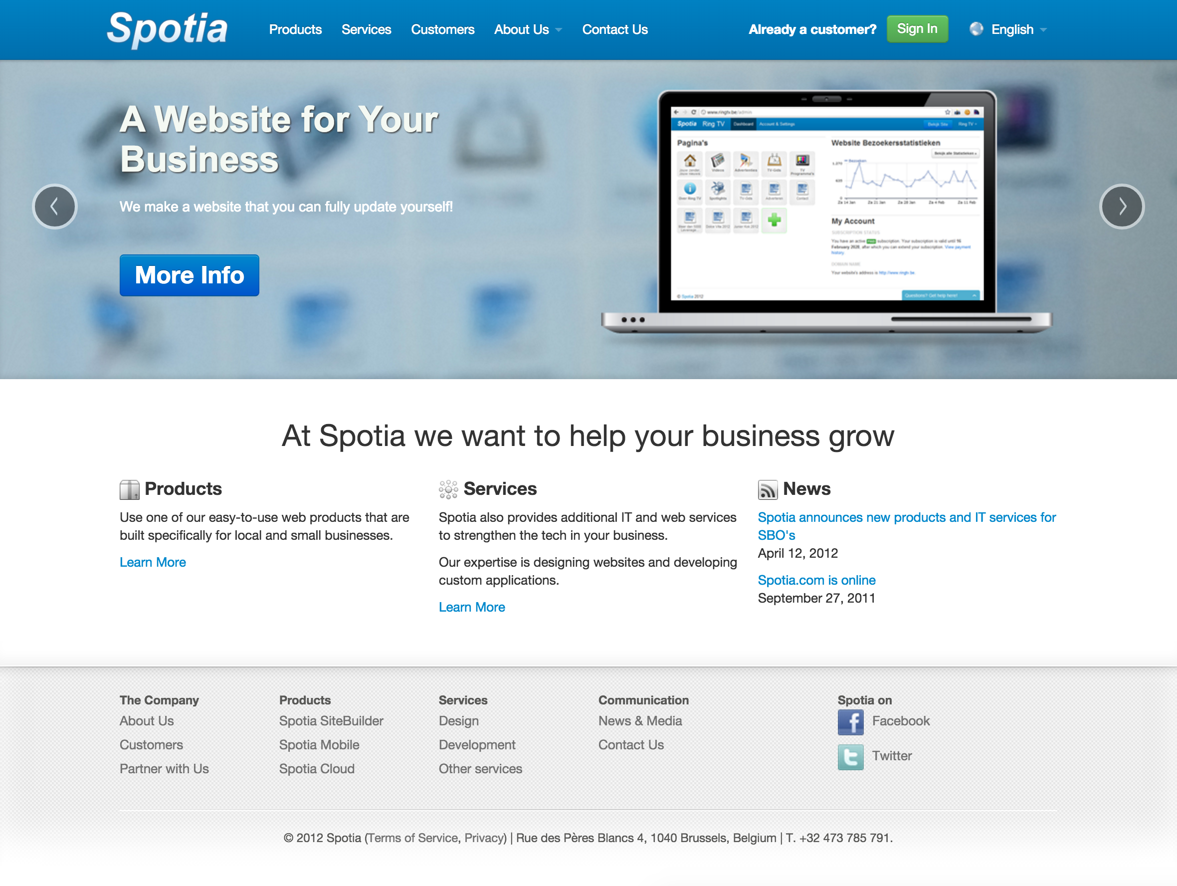 Spotia old website 2011